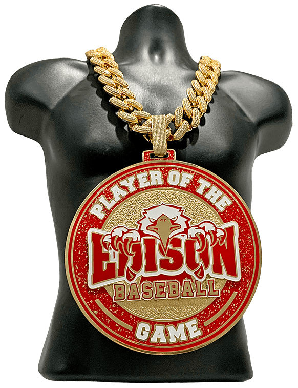 Edison Baseball Player of the Game Award Championship Chain Award