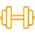 Yellow dumbbell icon 