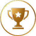 Gold trophy with a star