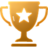 Gold trophy with a star