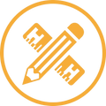 Icon of a pencil and eraser