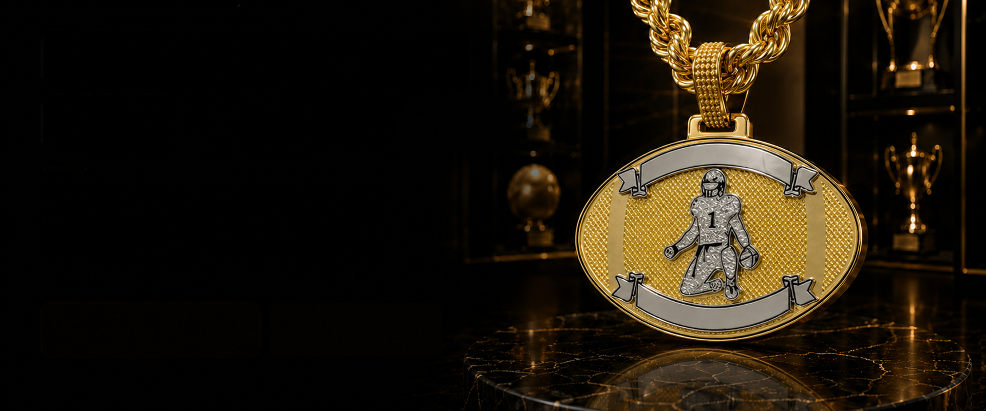 Gold pendant with a detailed design