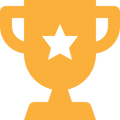 Gold trophy with a star